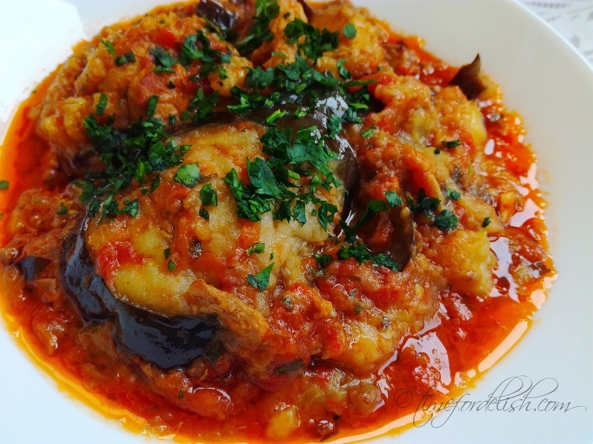 stewed eggplant in tomato sauce recipe