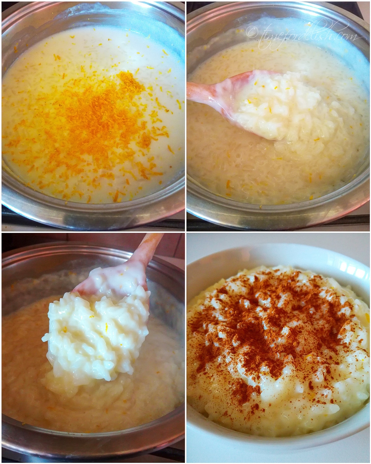 rice pudding on stove top