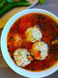 romanian meatball soup with tomatoes