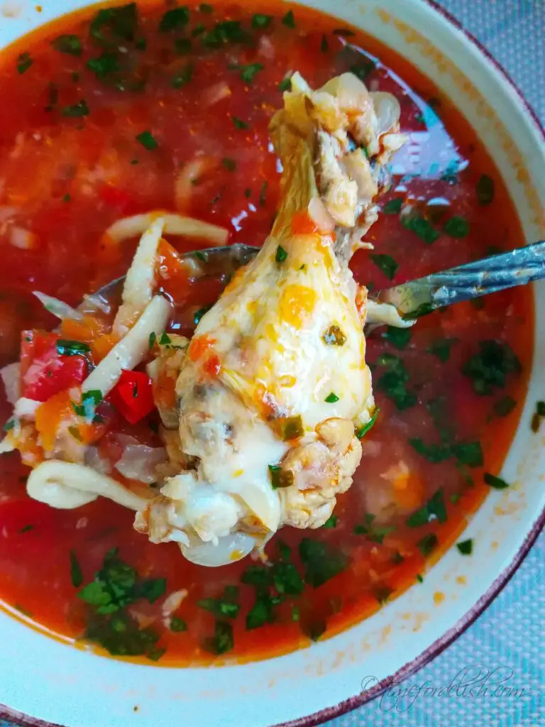 Romanian Chicken Tomato Vegetable Soup