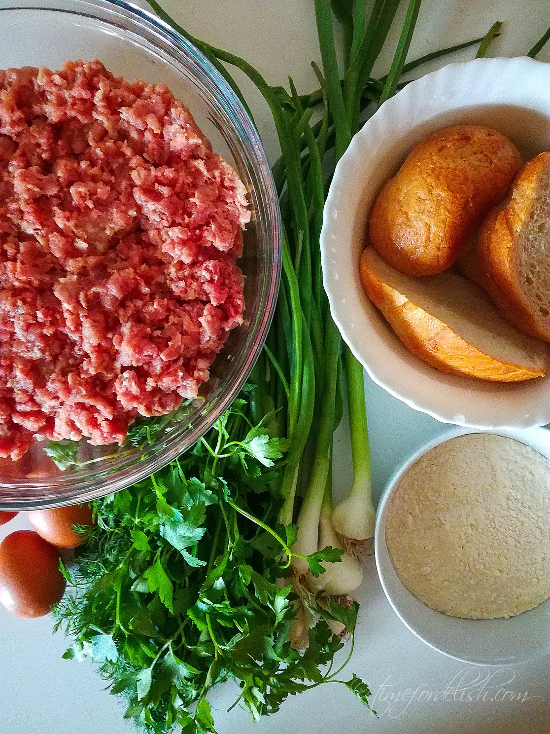 ingredients for romanian fried meatballs