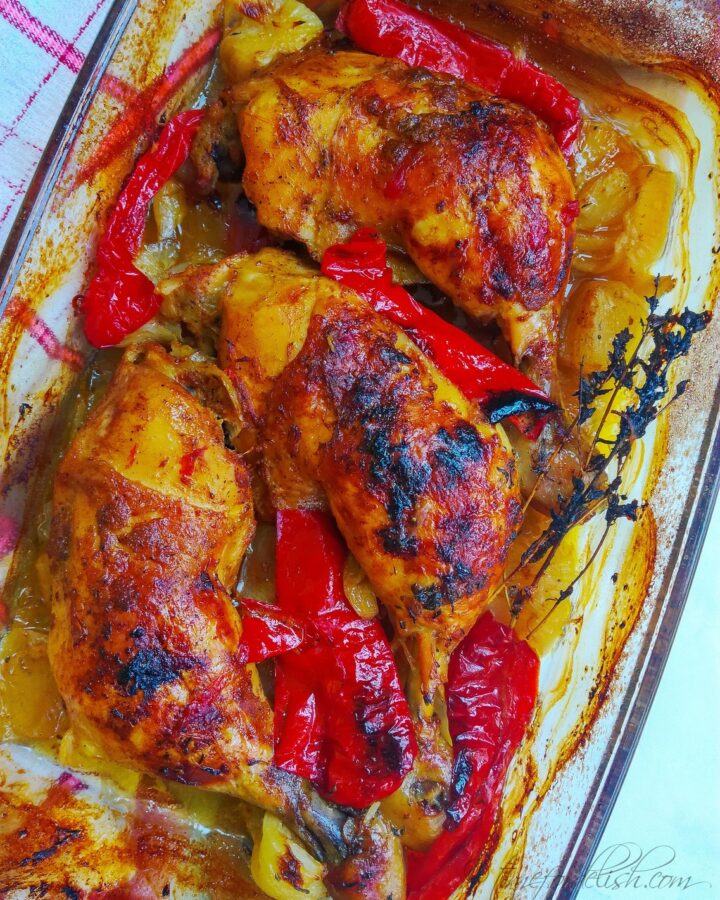 image of oven baked chicken legs