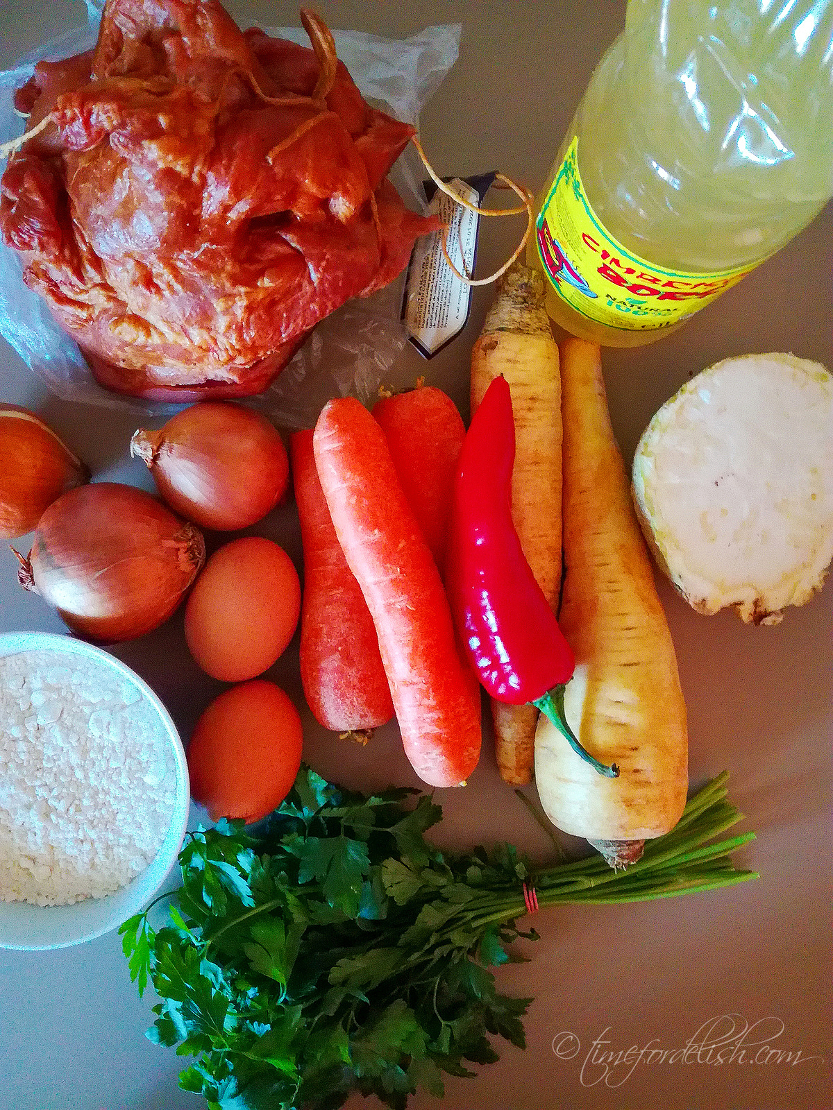 ingredients for pork noodle soup
